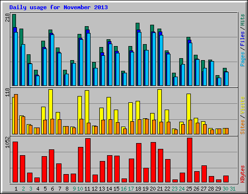 Daily usage for November 2013