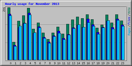 Hourly usage for November 2013